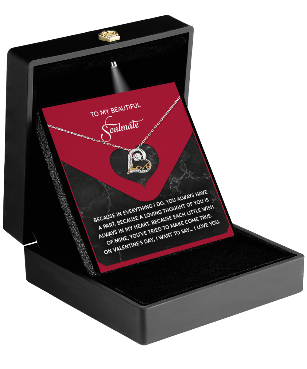 To My Beautiful Soulmate - Love Dancing Heart Necklace – A Romantic Valentine’s Day Gift Full of Love and Gratitude - Mallard Moon Gift Shop
