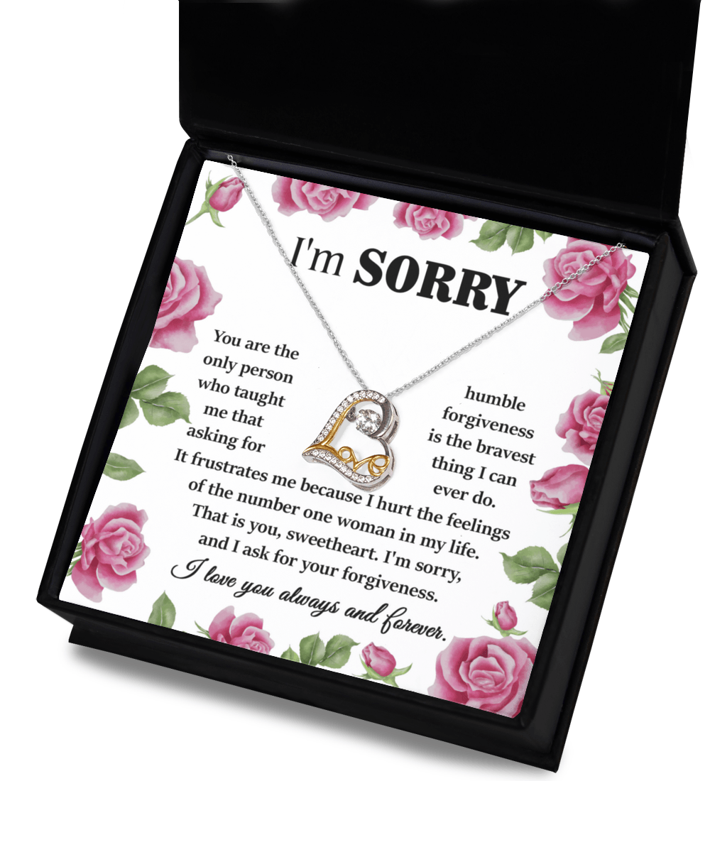 Apology Gift for Girlfriend, Wife, Soulmate-Sorry, Your Forgiveness-Love Dancing Heart Pendant Necklace - Mallard Moon Gift Shop
