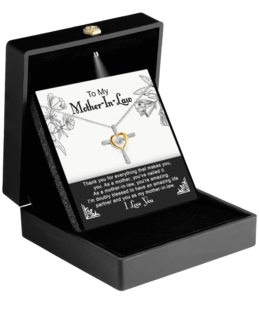 To My Mother-in-Law You Nailed It as a Mother Cross Pendant Necklace - Mallard Moon Gift Shop