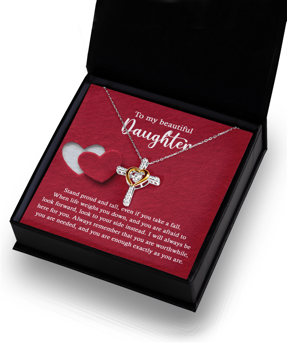 Daughter Inspirational Cross Pendant Necklace Birthday Graduation Wedding Holiday Gift - Mallard Moon Gift Shop
