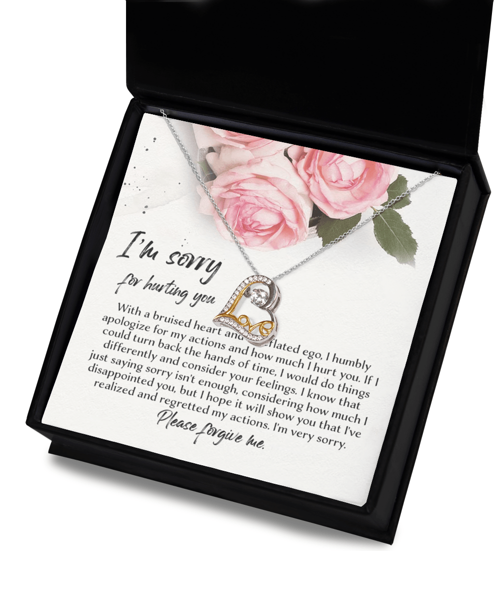 Apology Gift - Sorry, Regretted My Actions - Love Dancing Heart Pendant Necklace - Mallard Moon Gift Shop
