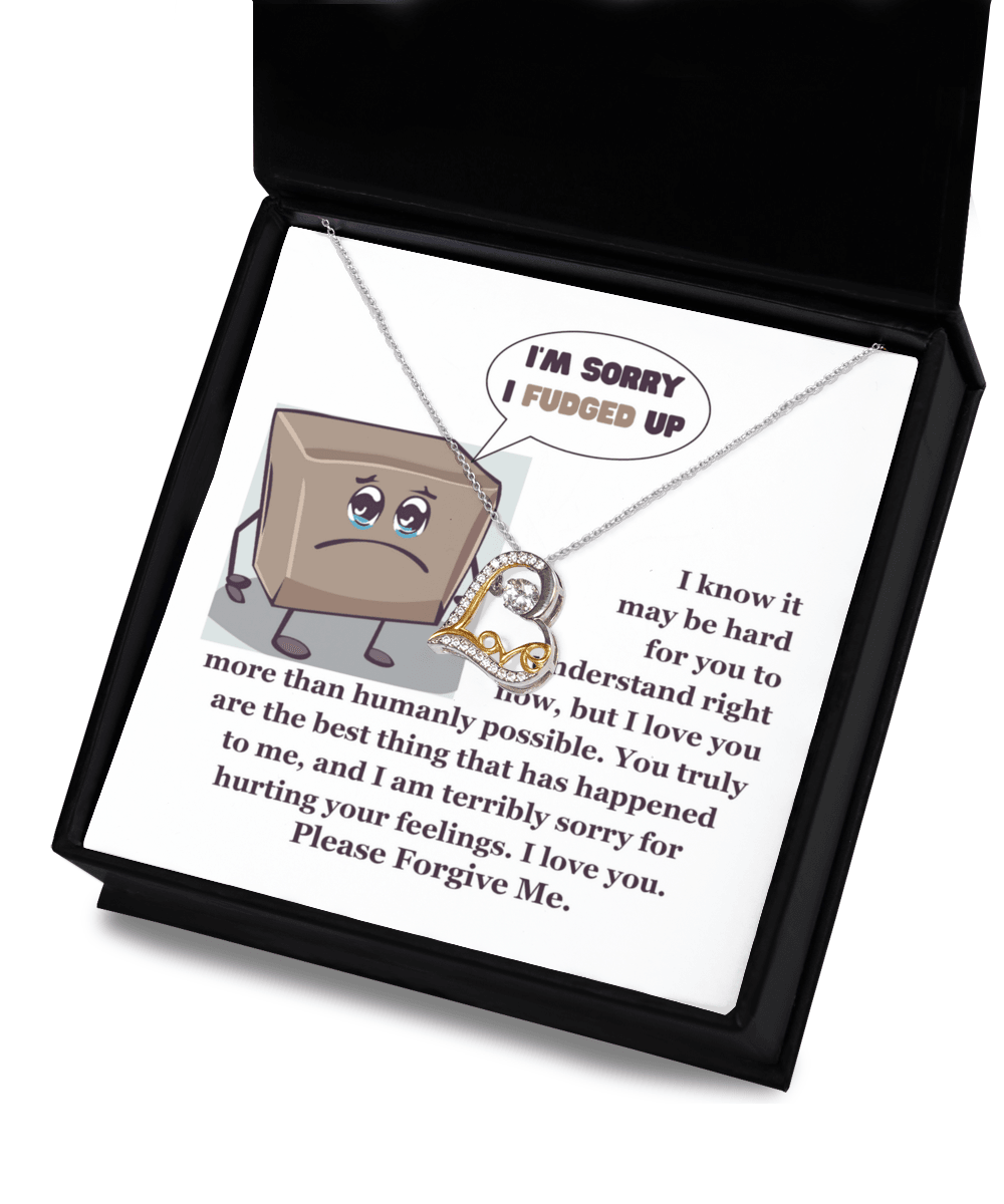 Apology Gift for Girlfriend, Wife, Soulmate - Sorry, The Best Thing - Love Dancing Heart Pendant Necklace - Mallard Moon Gift Shop