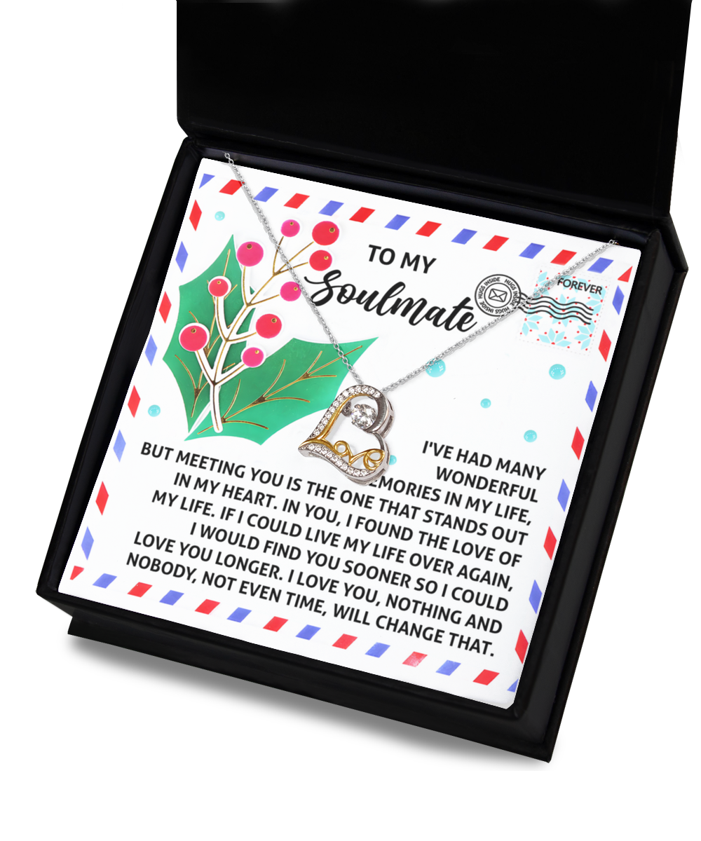Gift for Soulmate - Love You Longer - Love Dancing Heart Pendant Necklace - Mallard Moon Gift Shop