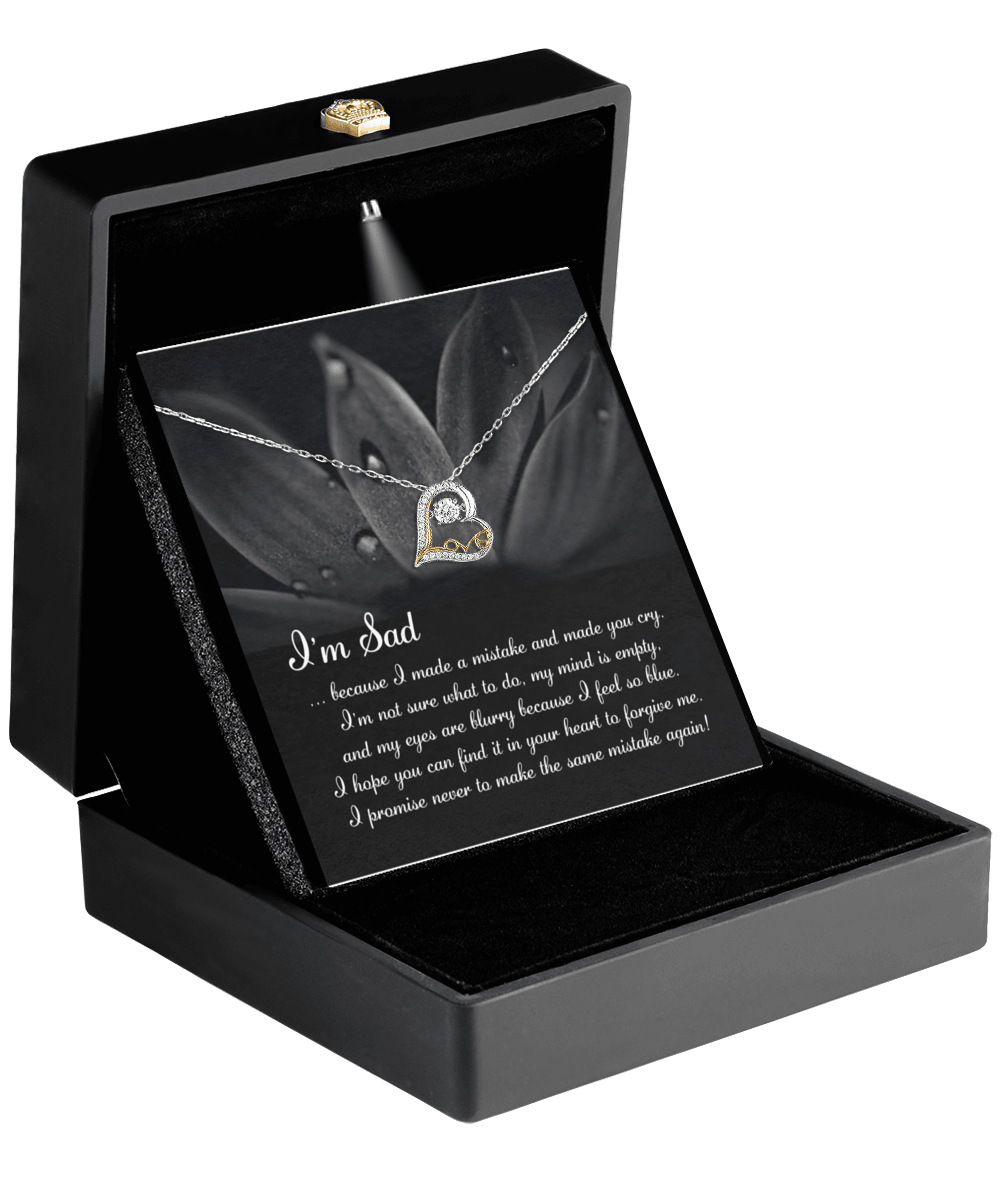 Apology Gift for Girlfriend, Wife, Soulmate - Sorry, Feel So Blue - Love Dancing Heart Pendant Necklace - Mallard Moon Gift Shop