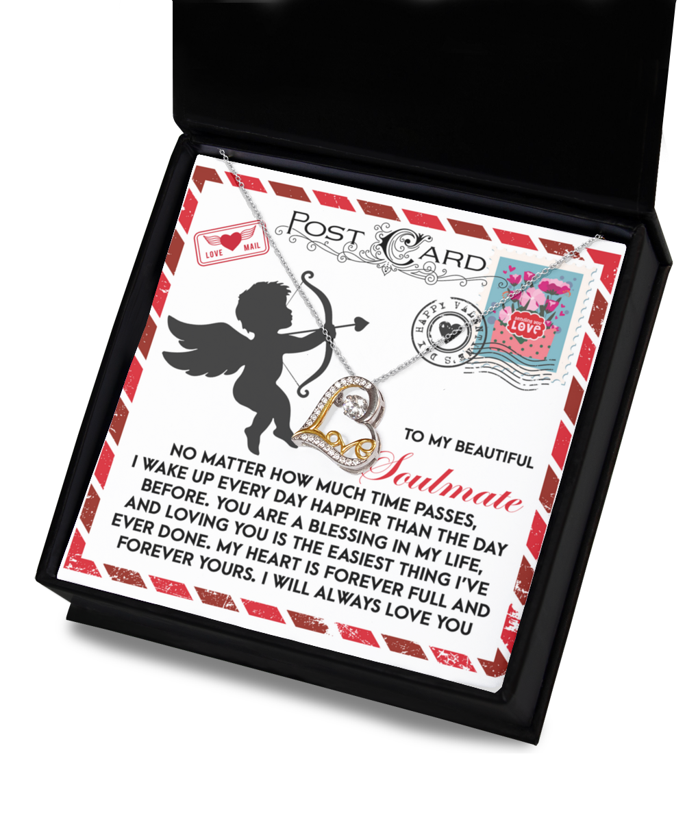 To My Beautiful Soulmate - Love Dancing Heart Necklace – A Heartwarming Valentine’s Day Gift to Express Eternal Love - Mallard Moon Gift Shop