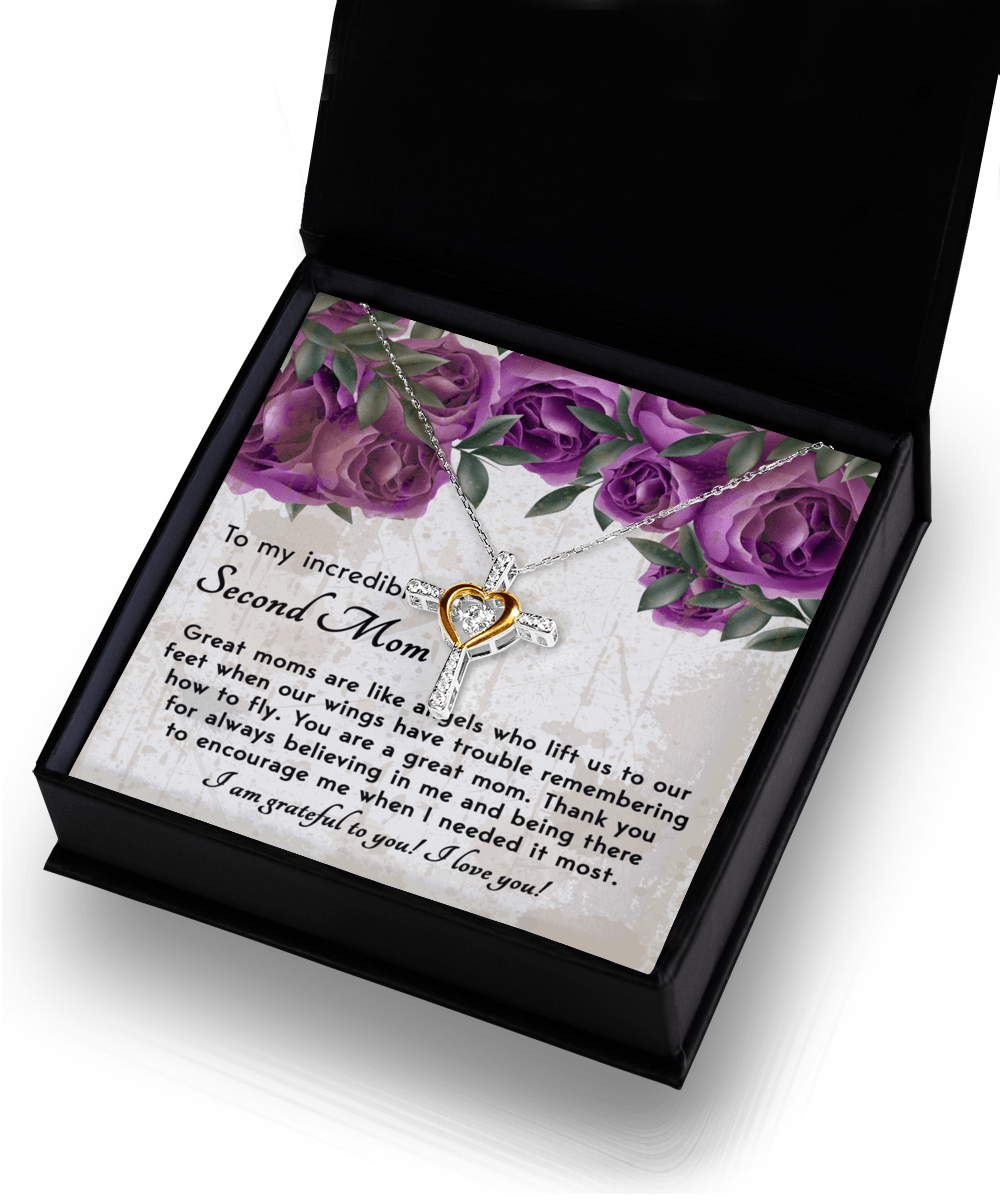 Bonus Mom Gift I am Grateful For You Cross Pendant Necklace - Mallard Moon Gift Shop