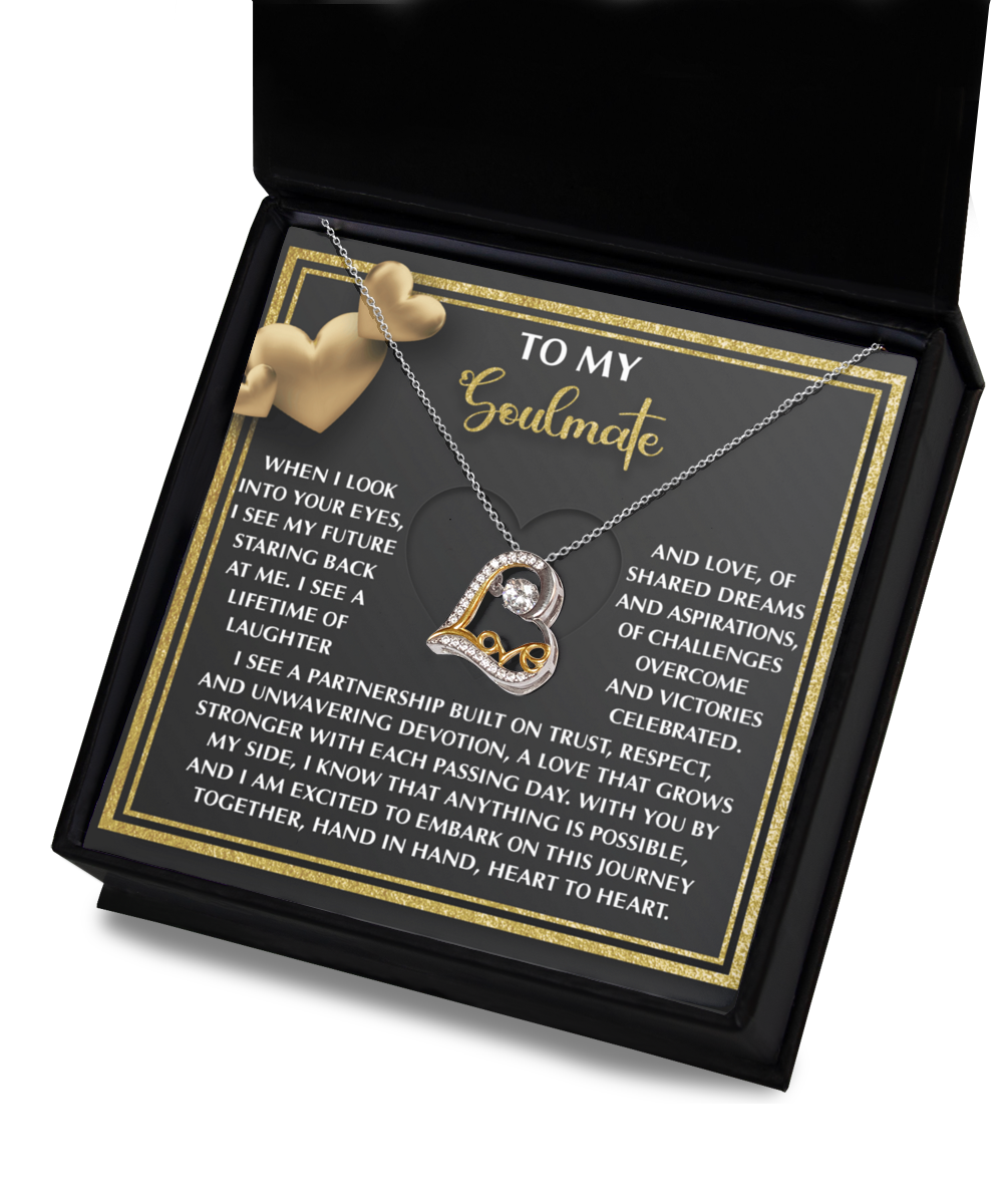To My Soulmate - Love Dancing Heart Necklace – A Meaningful Valentine’s Gift Celebrating Trust, Devotion, and Shared Dreams - Mallard Moon Gift Shop