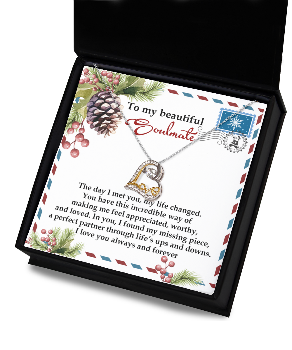 Gift for Soulmate - Perfect Partner - Love Dancing Heart Pendant Necklace - Mallard Moon Gift Shop