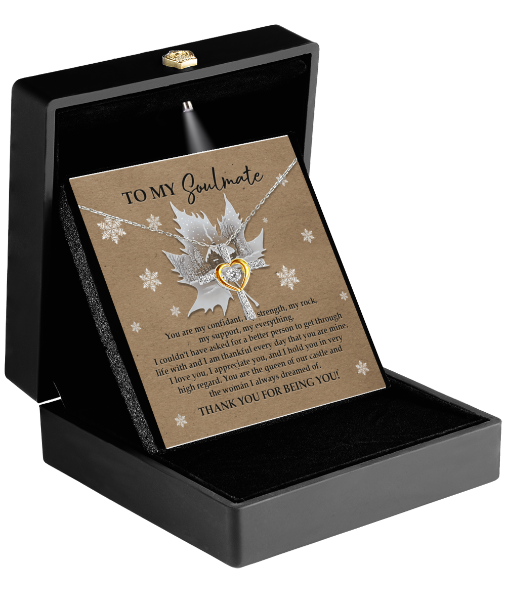 Soulmate, Wife, Girlfriend Romantic Gift - Our Castle - Dancing Cross Pendant Necklace - Mallard Moon Gift Shop