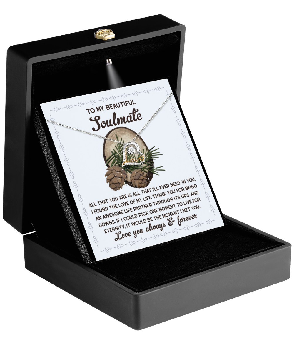 Gift for Soulmate - One Moment - Love Dancing Heart Pendant Necklace - Mallard Moon Gift Shop