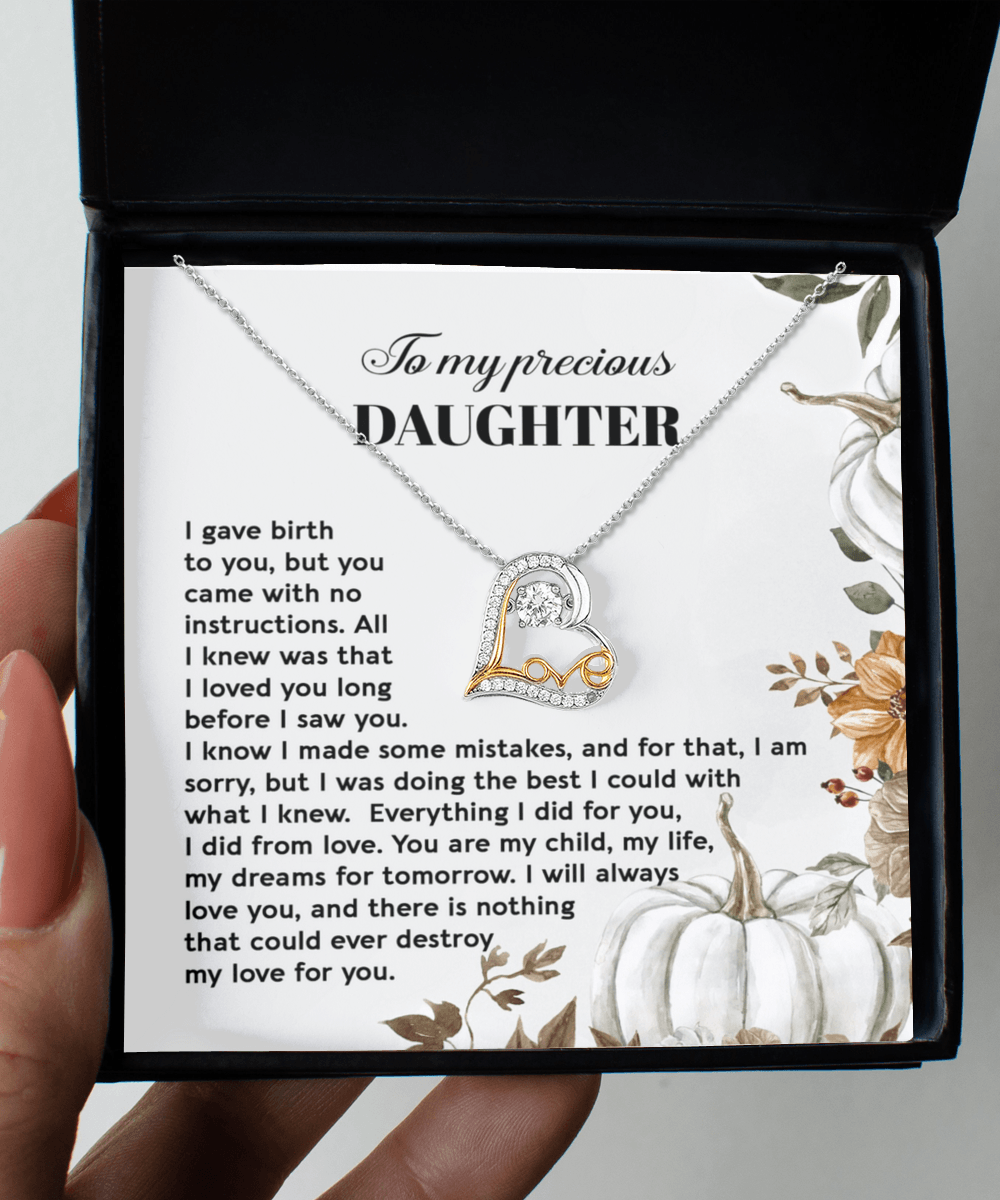 Daughter Birthday, Graduation, Christmas Gift - I Did From Love - Love Dancing Heart Pendant Necklace - Mallard Moon Gift Shop