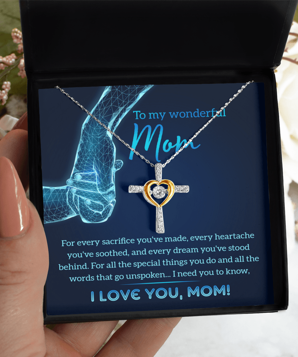 Gift for Mom You Stood Behind My Dreams Cross Pendant Necklace - Mallard Moon Gift Shop
