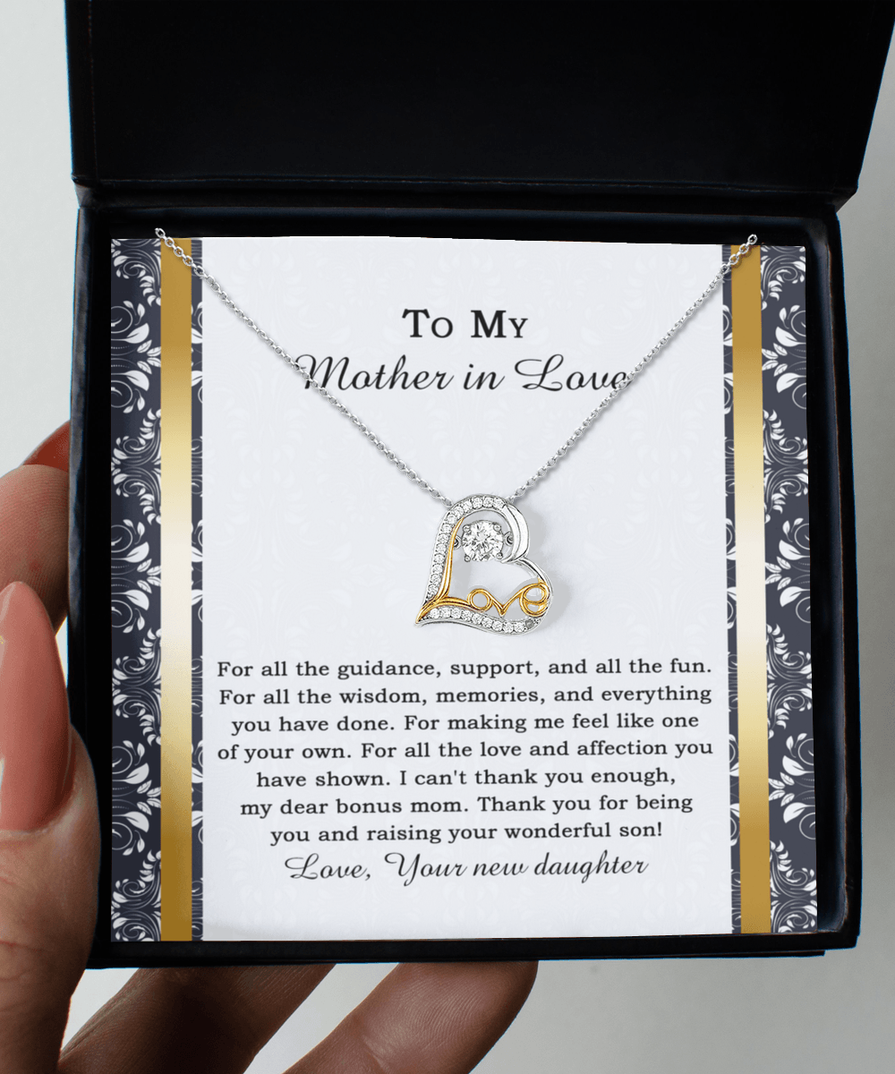 Mother-in-law Wedding Day Gift - One Of Your Own - Love Dancing Heart Pendant Necklace - Mallard Moon Gift Shop