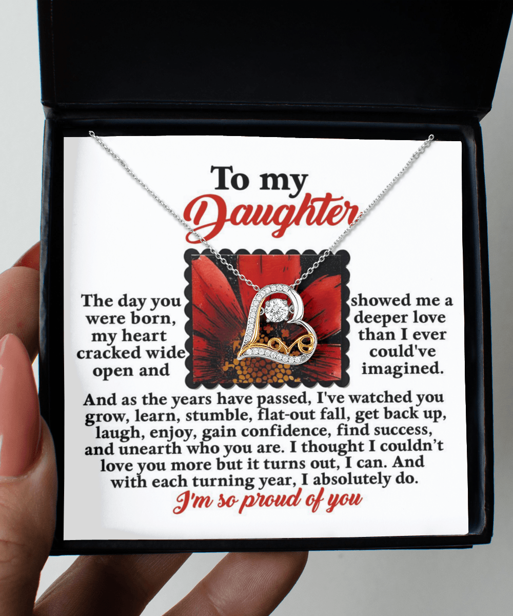 Daughter Birthday, Graduation, Christmas Inspirational Gift  - A Deeper Love - Love Dancing Heart Pendant Necklace - Mallard Moon Gift Shop