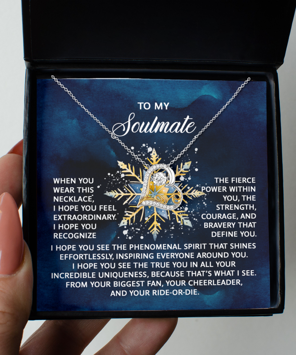 Gift for Soulmate, Girlfriend, Wife - Phenominal Spirit - Love Dancing Heart Pendant Necklace - Mallard Moon Gift Shop