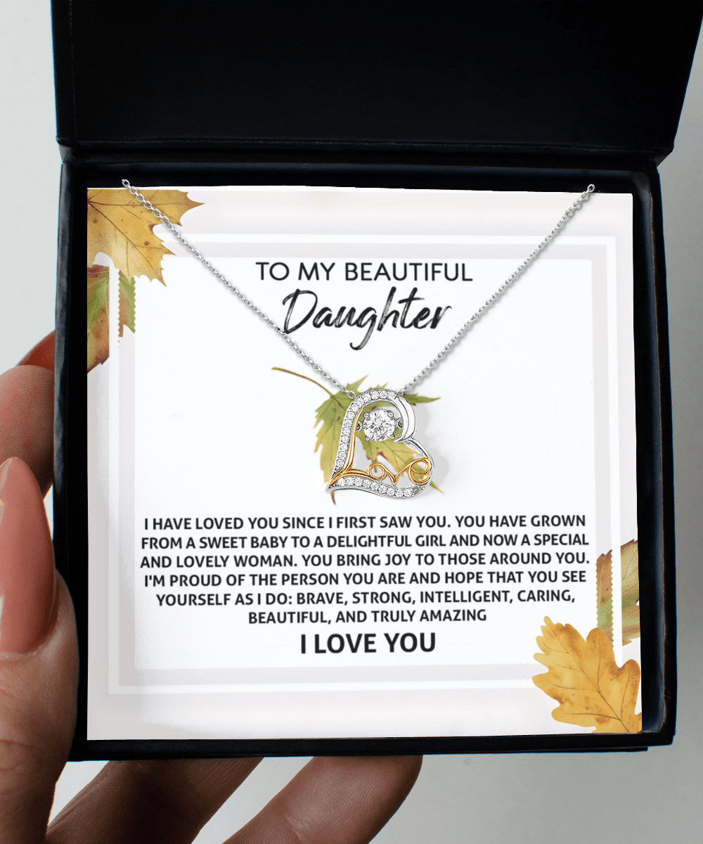 Daughter Birthday, Graduation, Christmas Gift - See Yourself - Love Dancing Heart Pendant Necklace - Mallard Moon Gift Shop