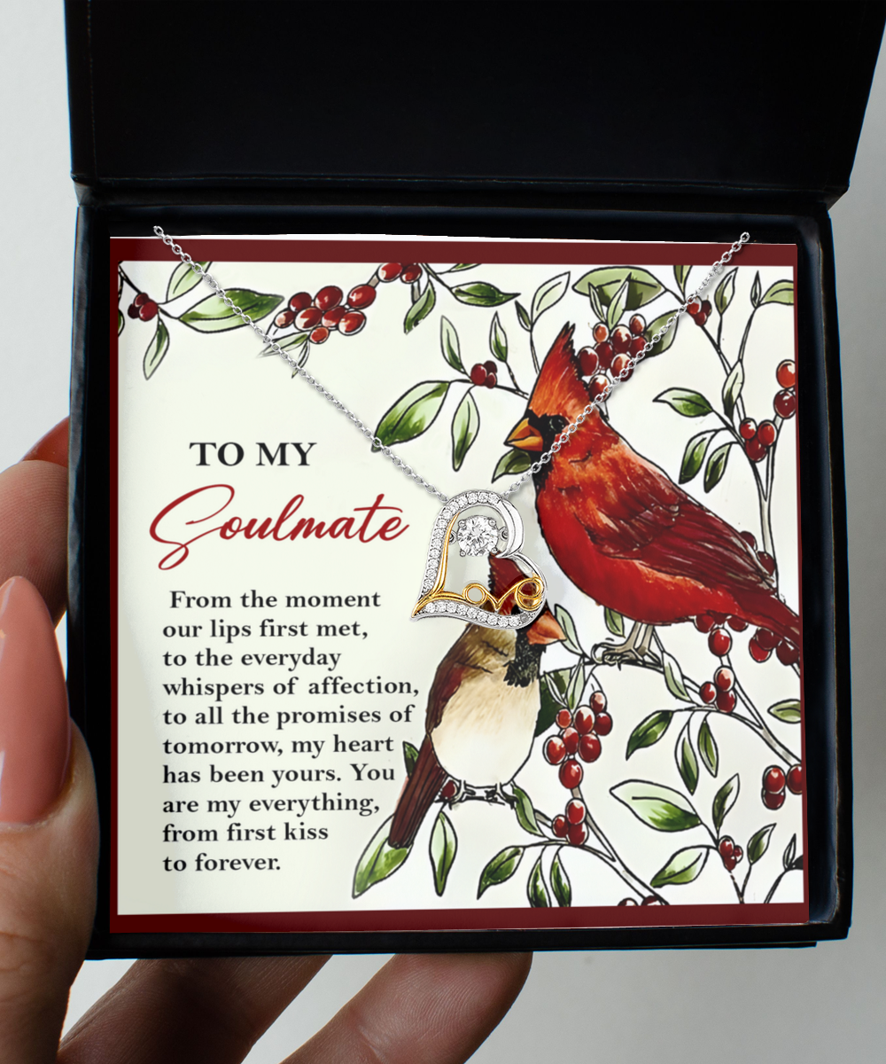 Gift for Soulmate - First Kiss - Love Dancing Heart Pendant Necklace - Mallard Moon Gift Shop