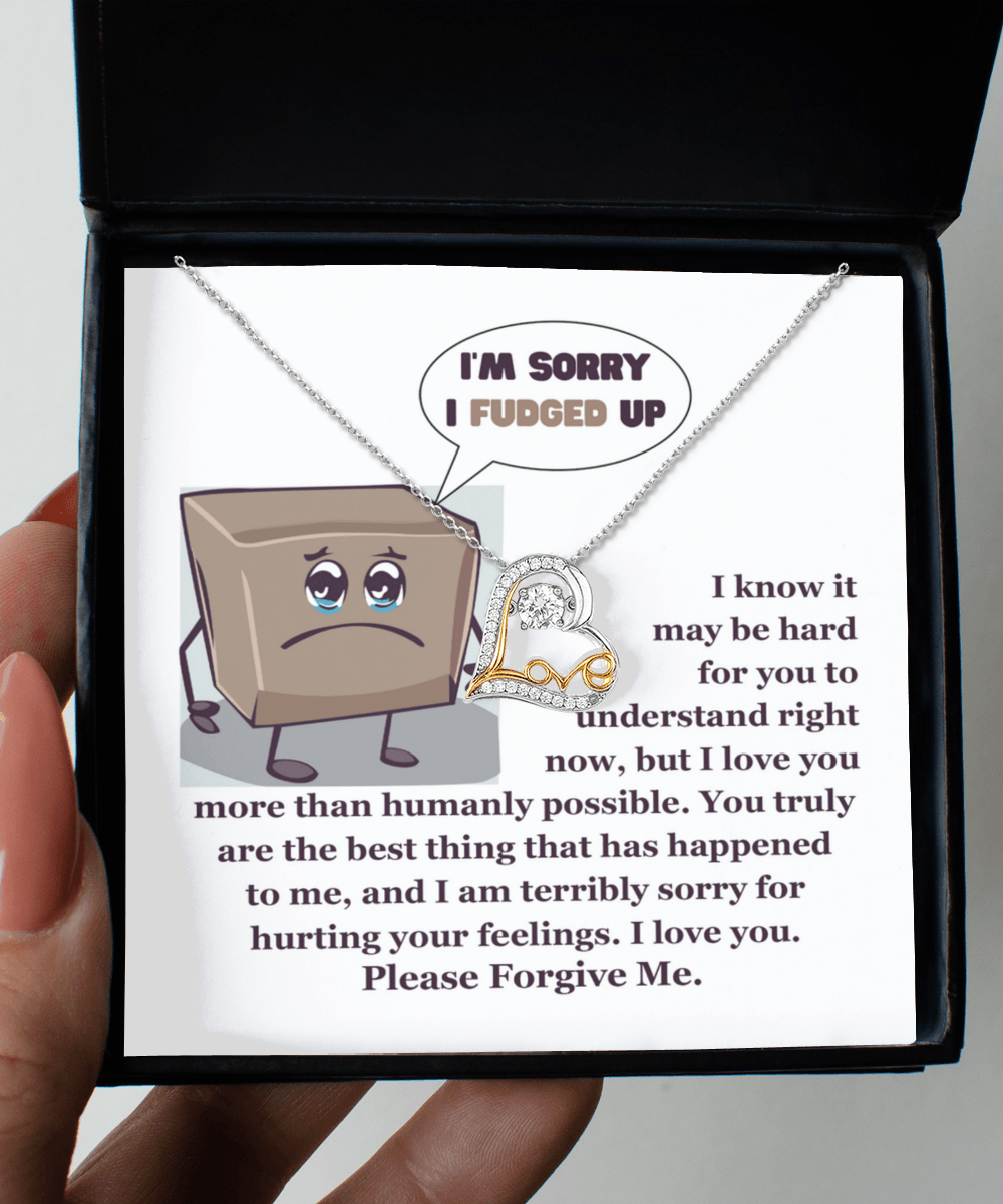 Apology Gift for Girlfriend, Wife, Soulmate - Sorry, The Best Thing - Love Dancing Heart Pendant Necklace - Mallard Moon Gift Shop