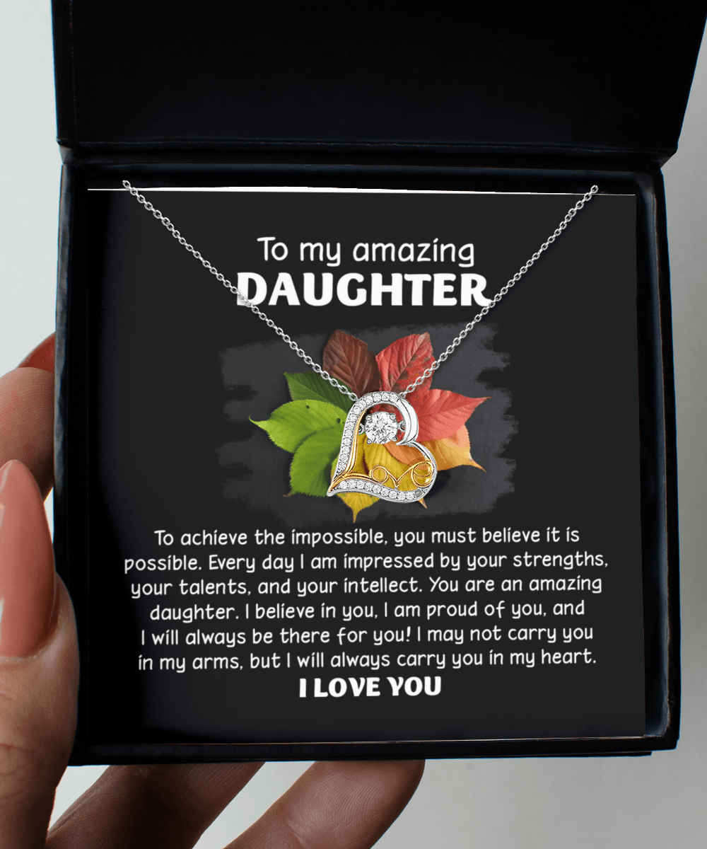 Daughter Birthday, Graduation, Christmas Gift - It Is Possible - Love Dancing Heart Pendant Necklace - Mallard Moon Gift Shop