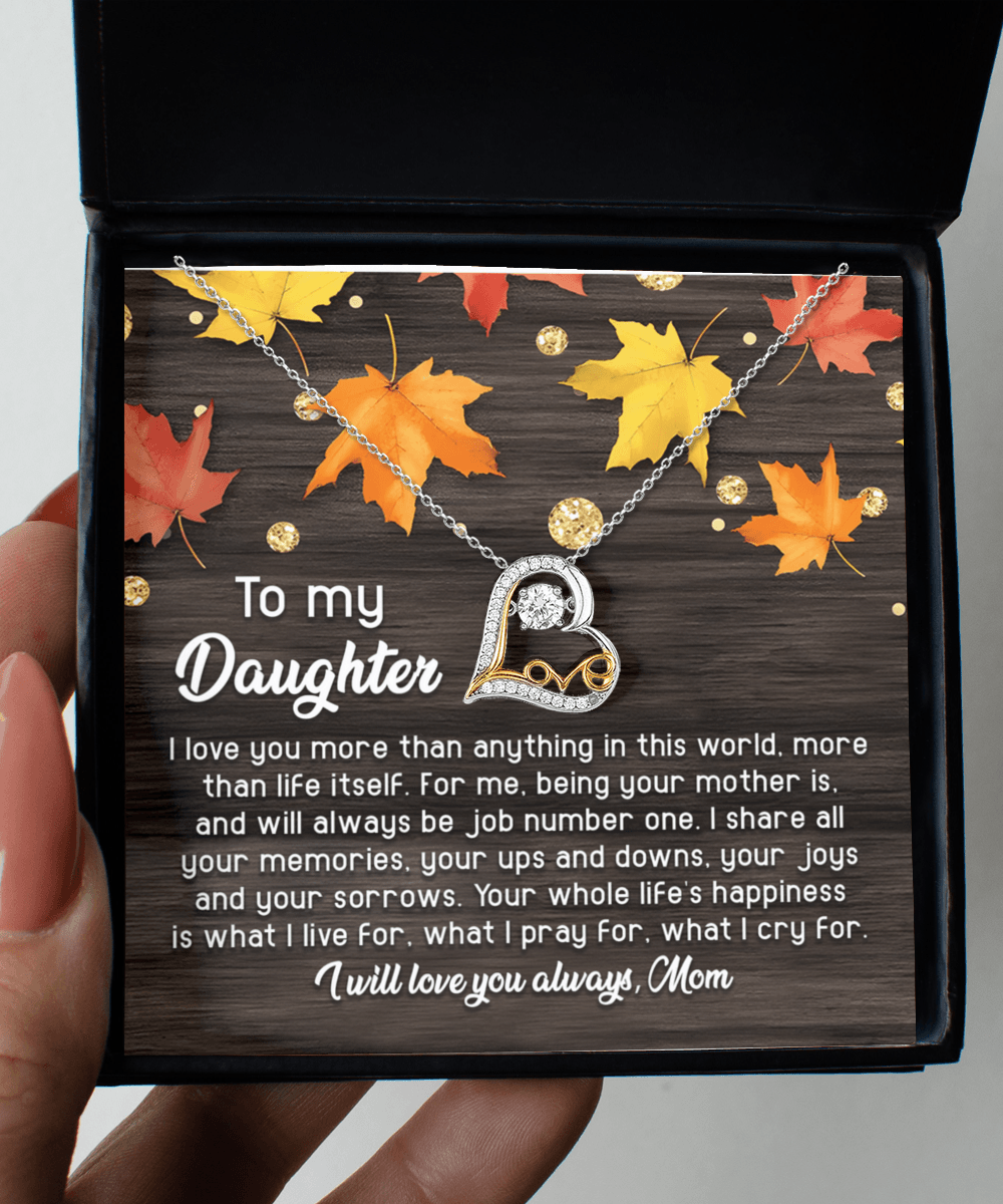 Daughter Birthday, Graduation, Christmas Gift - Job Number One - Love Dancing Heart Pendant Necklace - Mallard Moon Gift Shop
