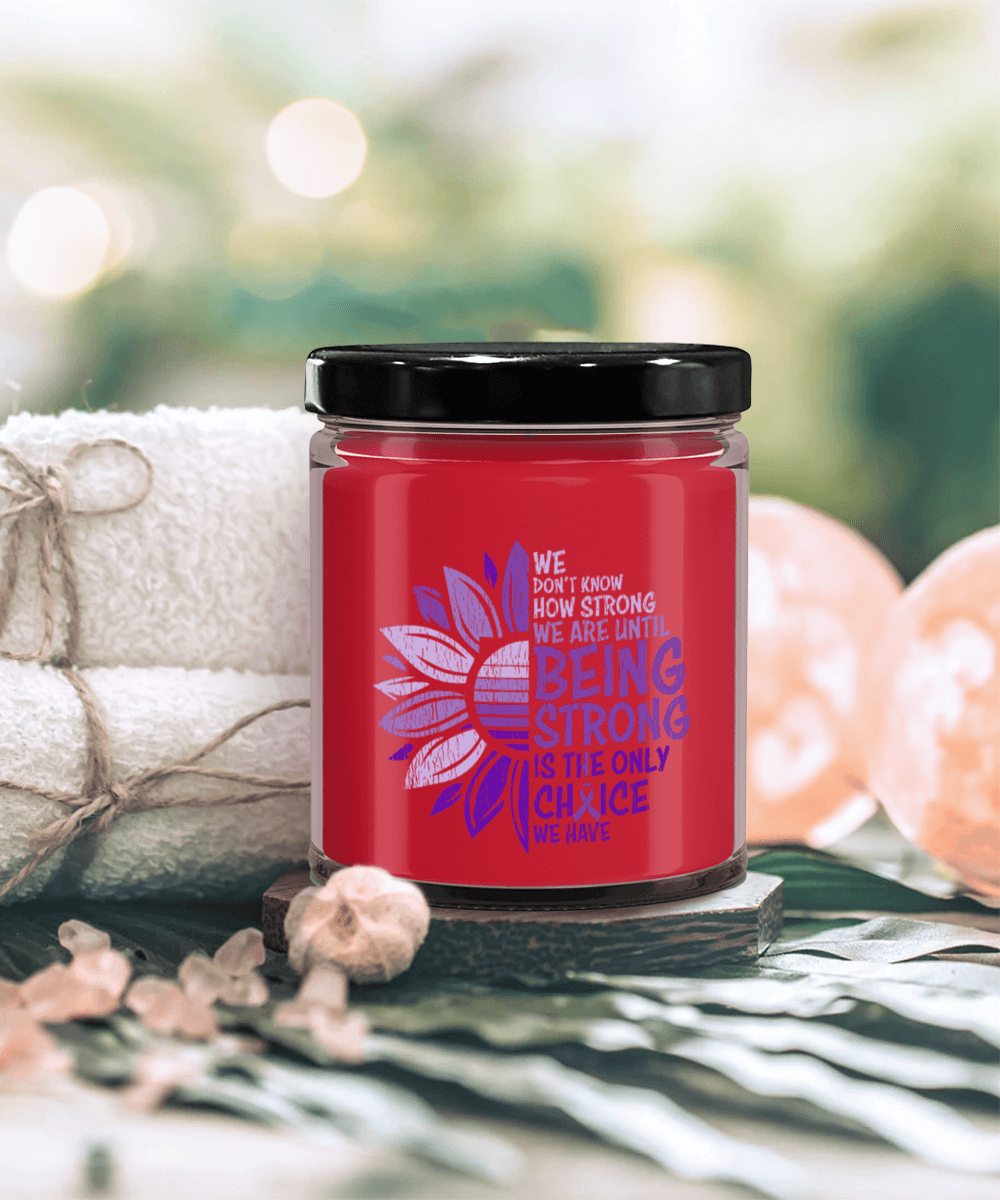 Cancer Support Hodgkins Lymphoma Being Strong Scented Soy Candle - Mallard Moon Gift Shop