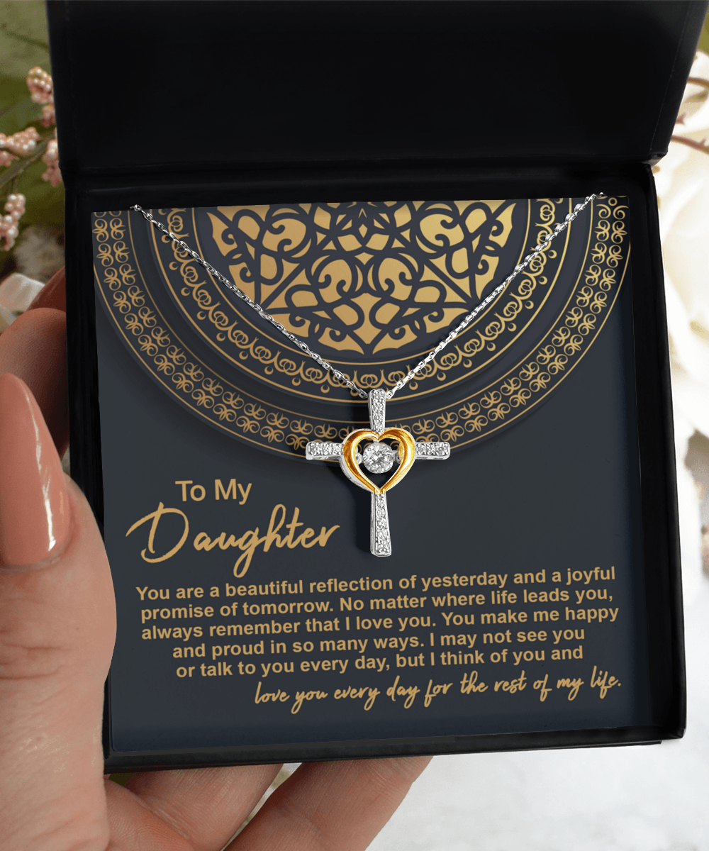 Daughter Gift for Birthday, Christmas, Graduation Beautiful Reflection Cross Pendant Necklace - Mallard Moon Gift Shop