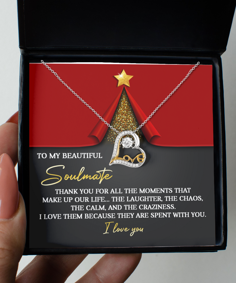 Gift for Soulmate - The Moments - Love Dancing Heart Pendant Necklace - Mallard Moon Gift Shop