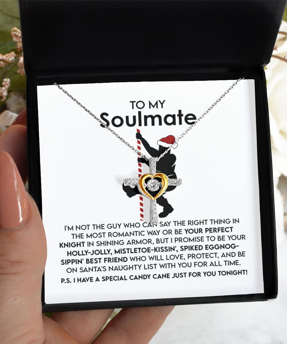 Soulmate, Wife, Girlfriend Romantic Gift - For All Time - Dancing Cross Pendant Necklace - Mallard Moon Gift Shop