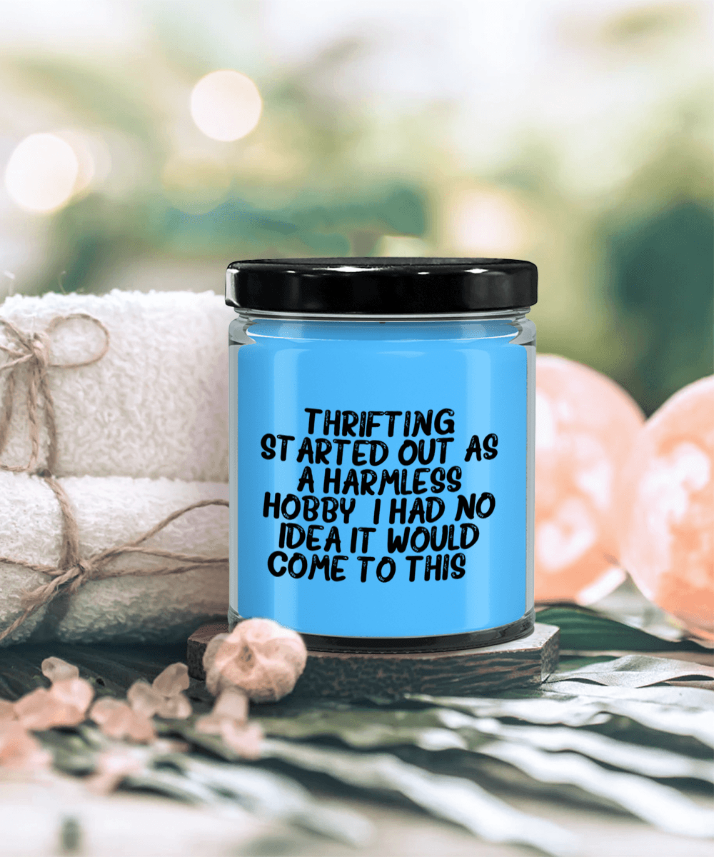 Thrifting Delight, Gifts for Friends, Thrifting Enthusiasts, Birthday, Holidays, Special Occasions, Quote Inspired Scented Soy Candle - Mallard Moon Gift Shop
