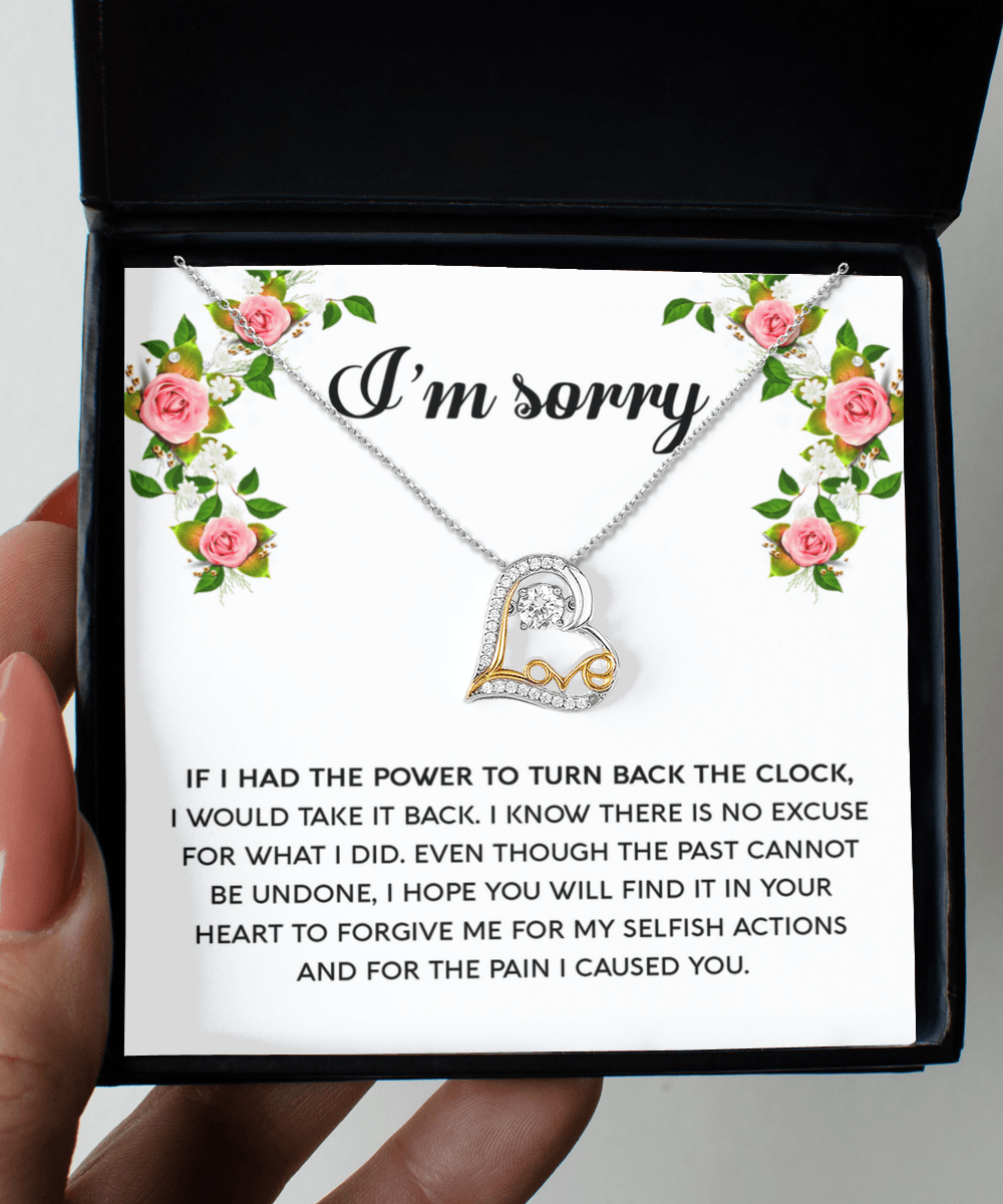 Gift for Girlfriend, Wife - Sorry, Make It Right - Love Heart Pendant Necklace - Mallard Moon Gift Shop