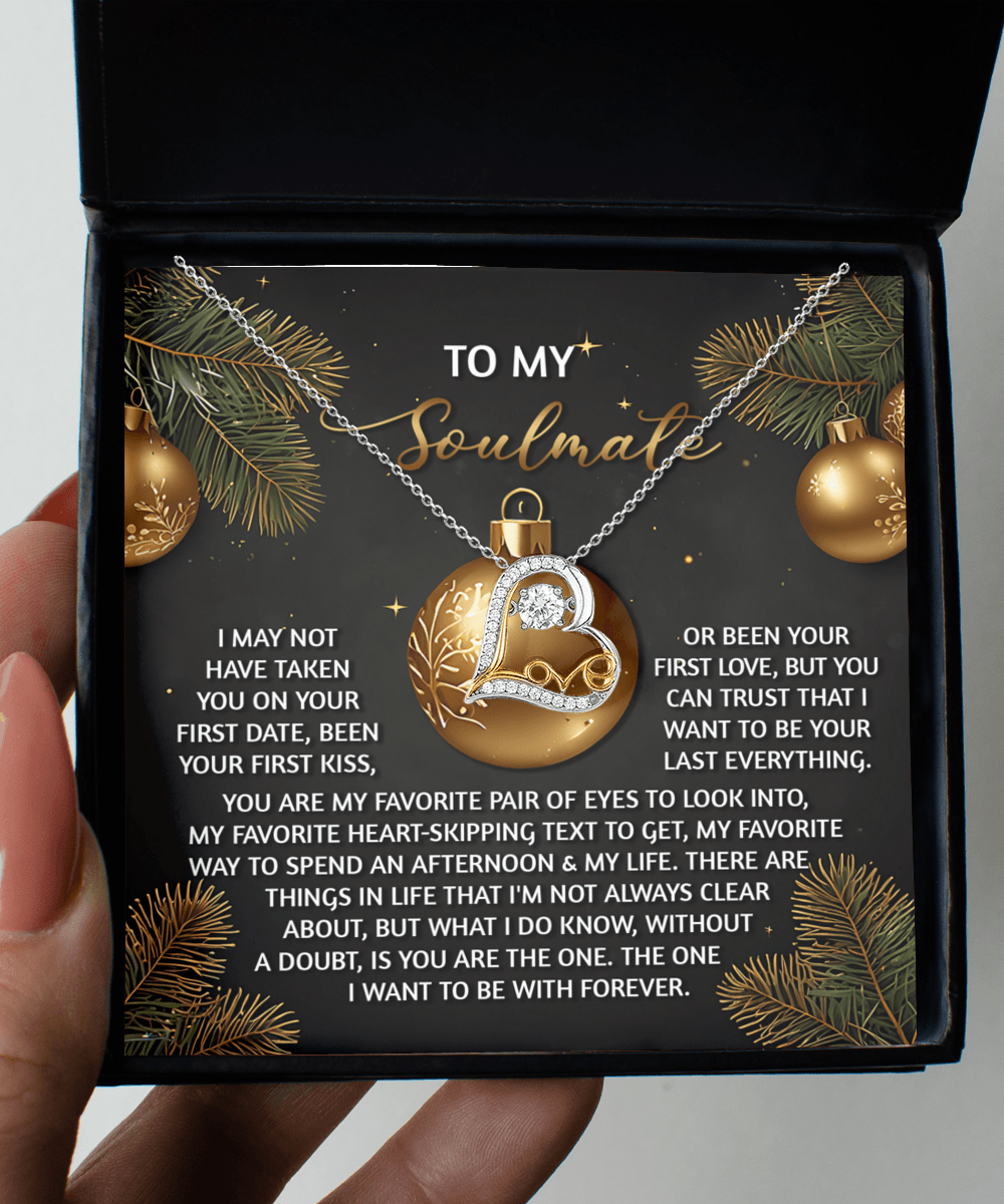 To My Soulmate Without A Doubt You Are The One Christmas Anniversary Heart Pendant Necklace for Wife Girlfriend Jewelry - Mallard Moon Gift Shop