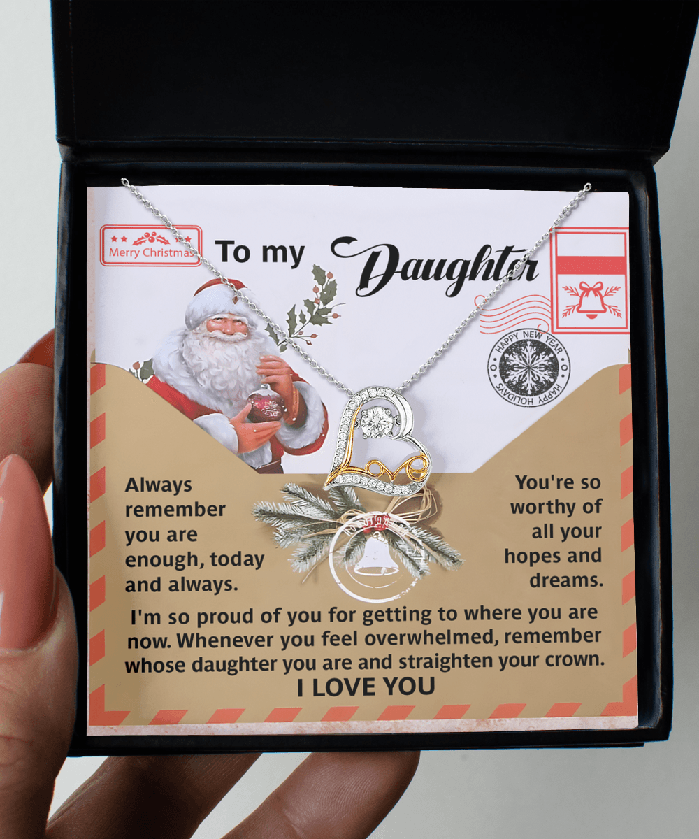 To My Daughter - All Your Hopes and Dreams - Love Dancing Heart Pendant Necklace - Mallard Moon Gift Shop