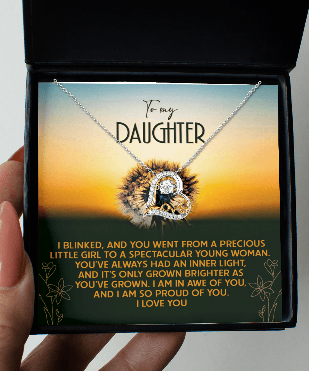 Daughter Birthday, Graduation, Christmas Gift - Grown Brighter - Love Dancing Heart Pendant Necklace - Mallard Moon Gift Shop