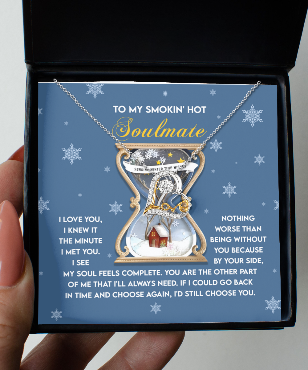 Soulmate Romantic Gift - Feels Complete - Love Dancing Heart Pendant Necklace - Mallard Moon Gift Shop