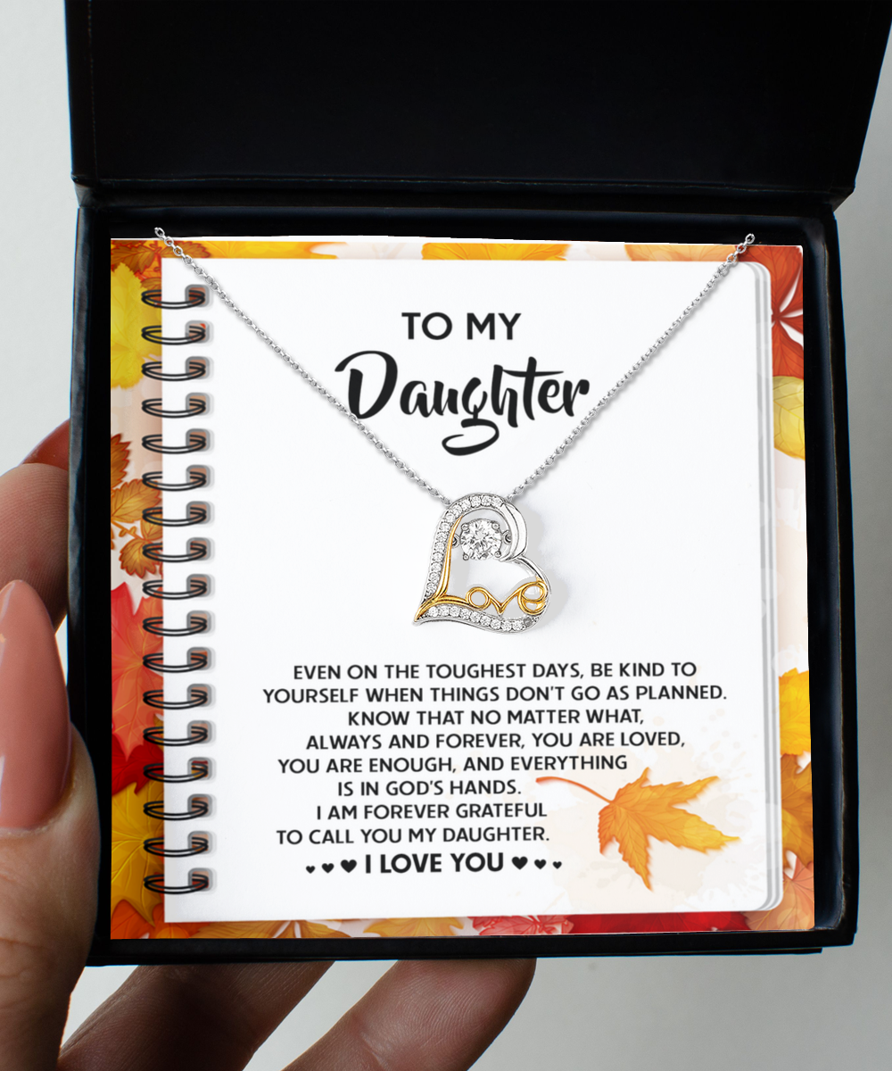 Daughter Birthday, Graduation, Christmas Gift - In God's Hands - Love Dancing Heart Pendant Necklace - Mallard Moon Gift Shop