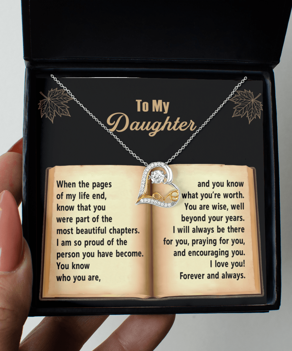 Daughter Birthday, Graduation, Birthday - Beyond Your Years - Love Dancing Heart Pendant Necklace - Mallard Moon Gift Shop