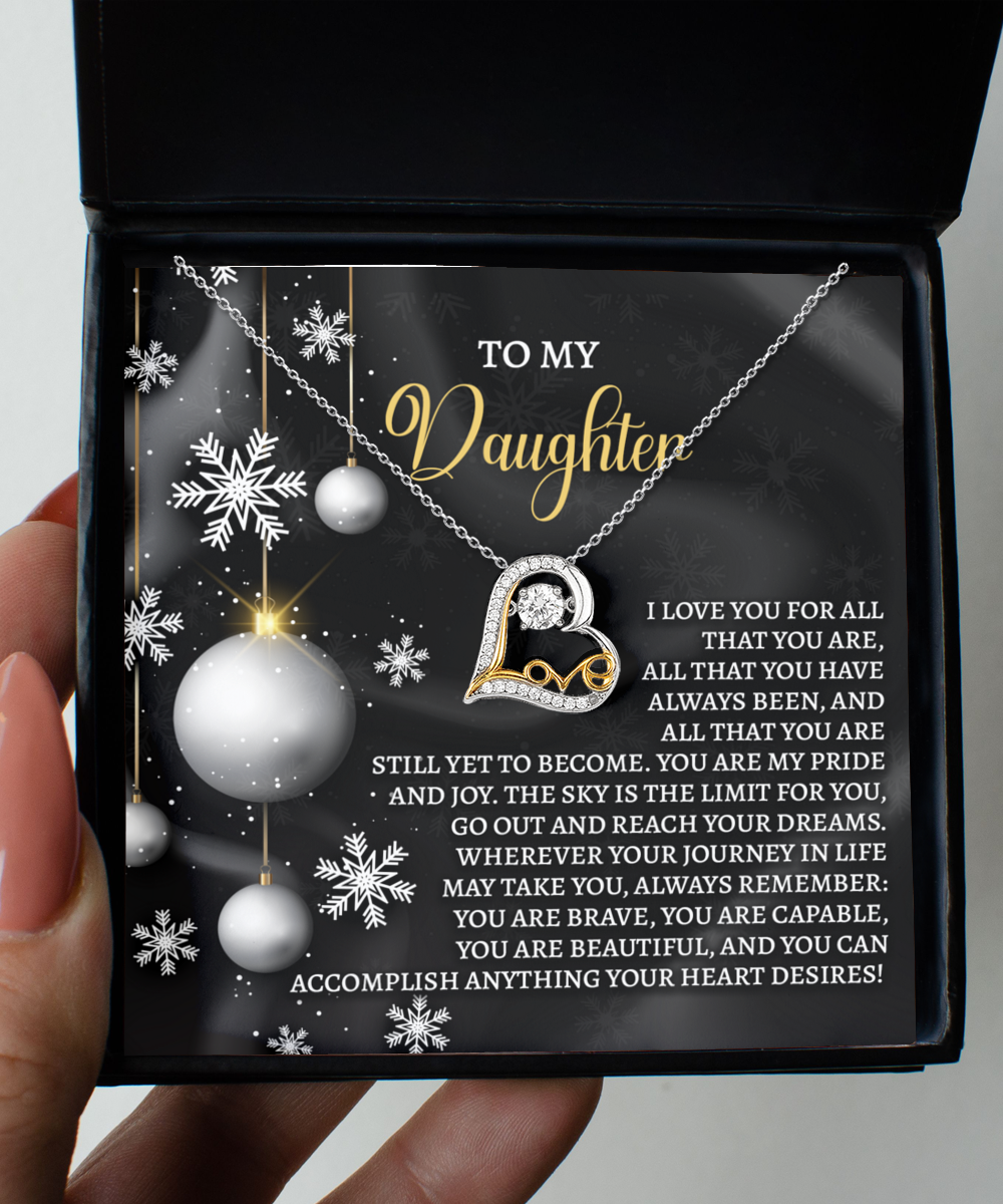 Gift for Daughter - You are my Pride And Joy - Love Dancing Heart Pendant Necklace - Mallard Moon Gift Shop