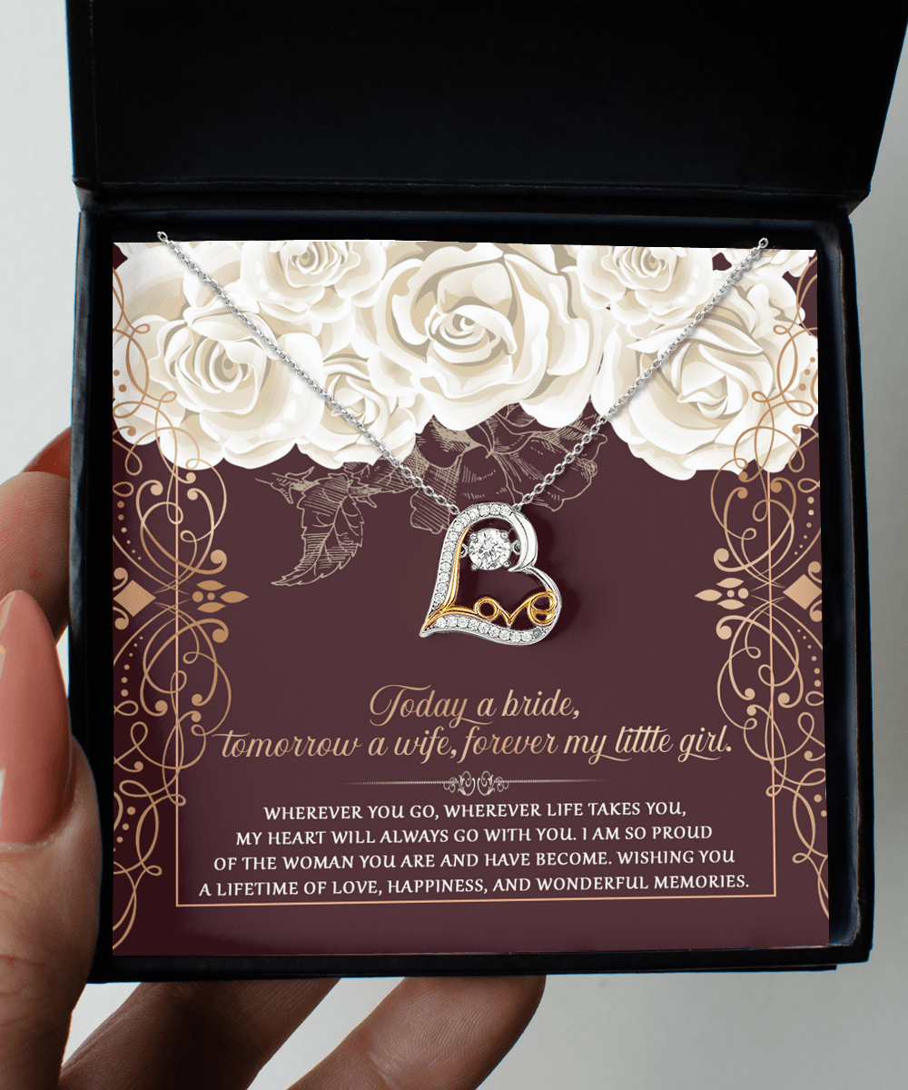 Daughter Wedding Day Gift - Wonderful Memories - Love Dancing Heart Pendant Necklace - Mallard Moon Gift Shop