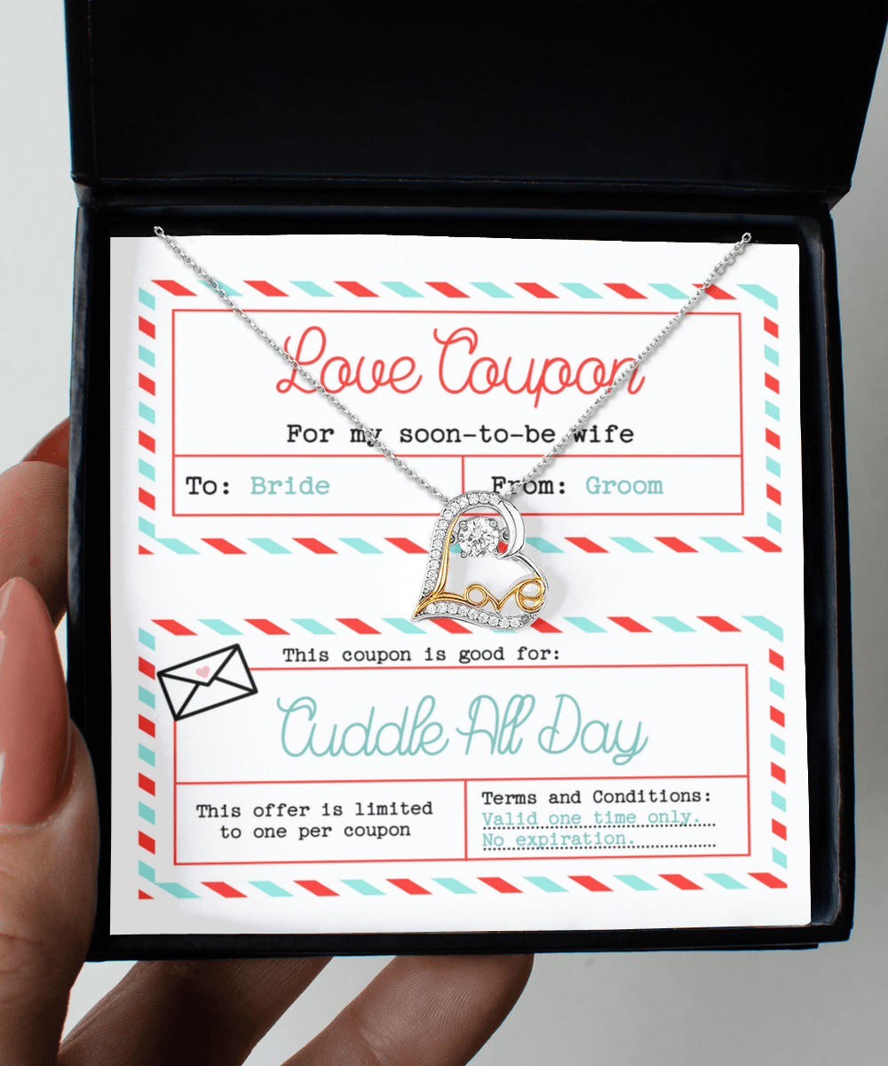 Wife Wedding Day Gift - Love Coupon - Love Heart Pendant Necklace - Mallard Moon Gift Shop