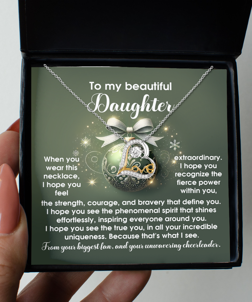 Gift for Daughter - Incredible Uniqueness - Love Dancing Heart Pendant Necklace - Mallard Moon Gift Shop