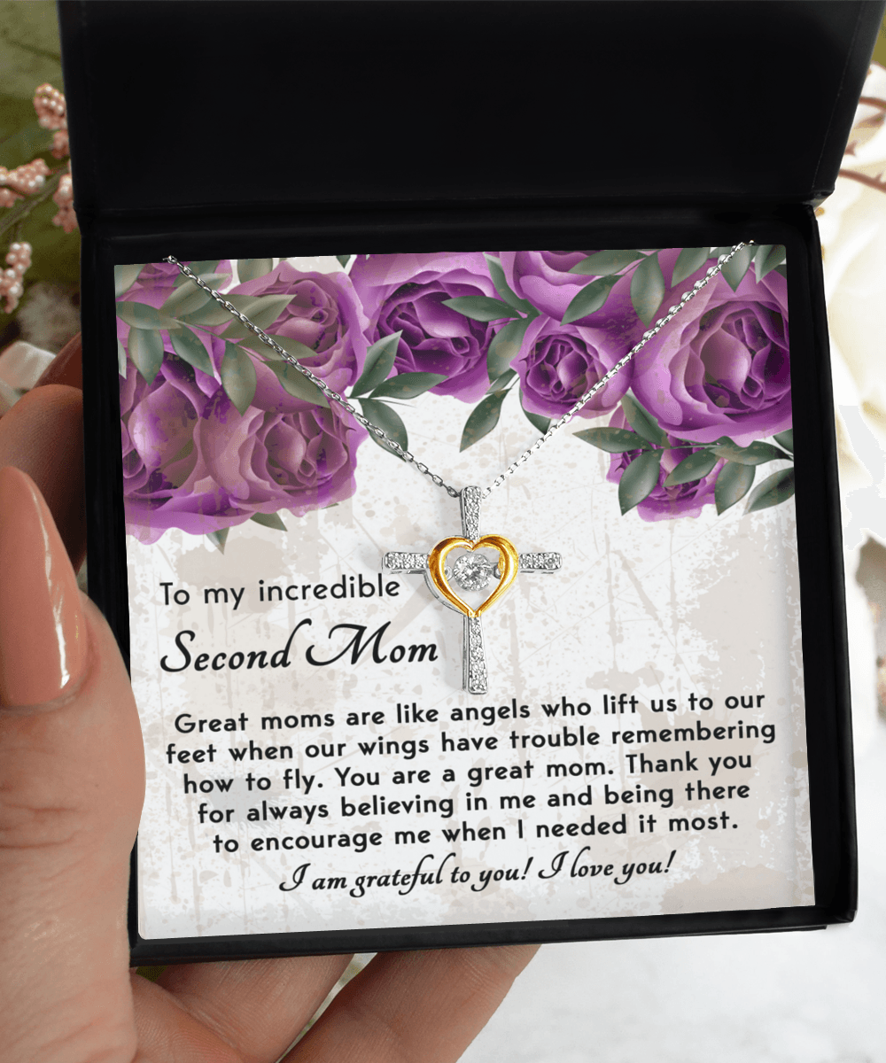 Bonus Mom Gift I am Grateful For You Cross Pendant Necklace - Mallard Moon Gift Shop