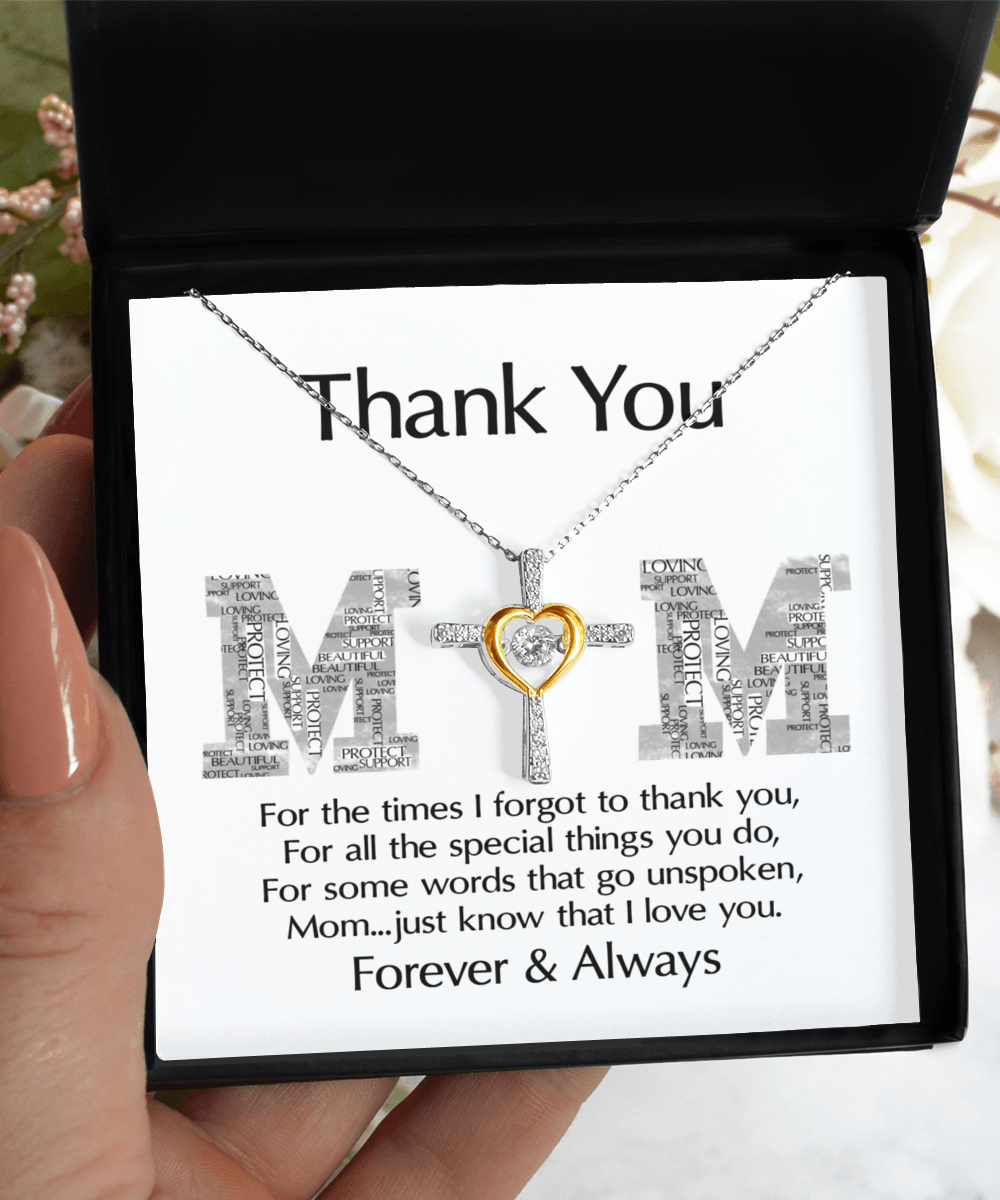 Gift for Mom - Thank You For Everything You Do Cross Pendant Necklace - Mallard Moon Gift Shop