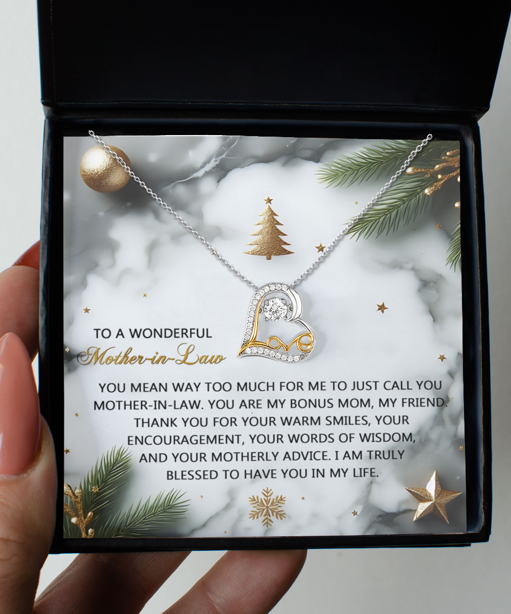 Gift for Mother-in-Law - Motherly Advice - Love Dancing Heart Pendant Necklace - Mallard Moon Gift Shop