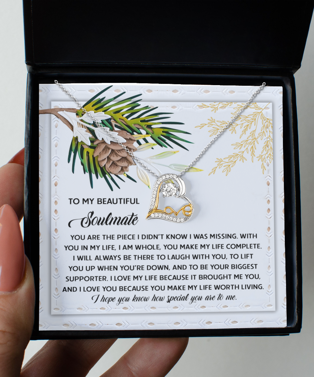 Gift for Soulmate - Biggest Supporter - Love Dancing Heart Pendant Necklace - Mallard Moon Gift Shop