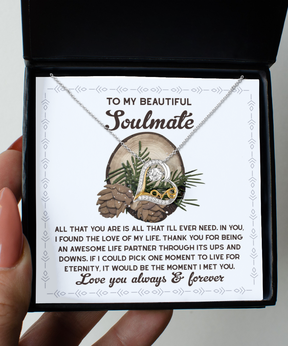 Gift for Soulmate - One Moment - Love Dancing Heart Pendant Necklace - Mallard Moon Gift Shop