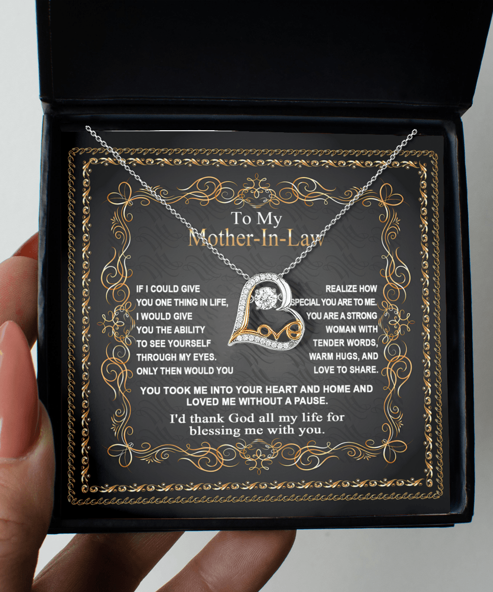 Mother-in-Law Gift You Took Me Into Your Heart and Home Heart Pendant Necklace - Mallard Moon Gift Shop