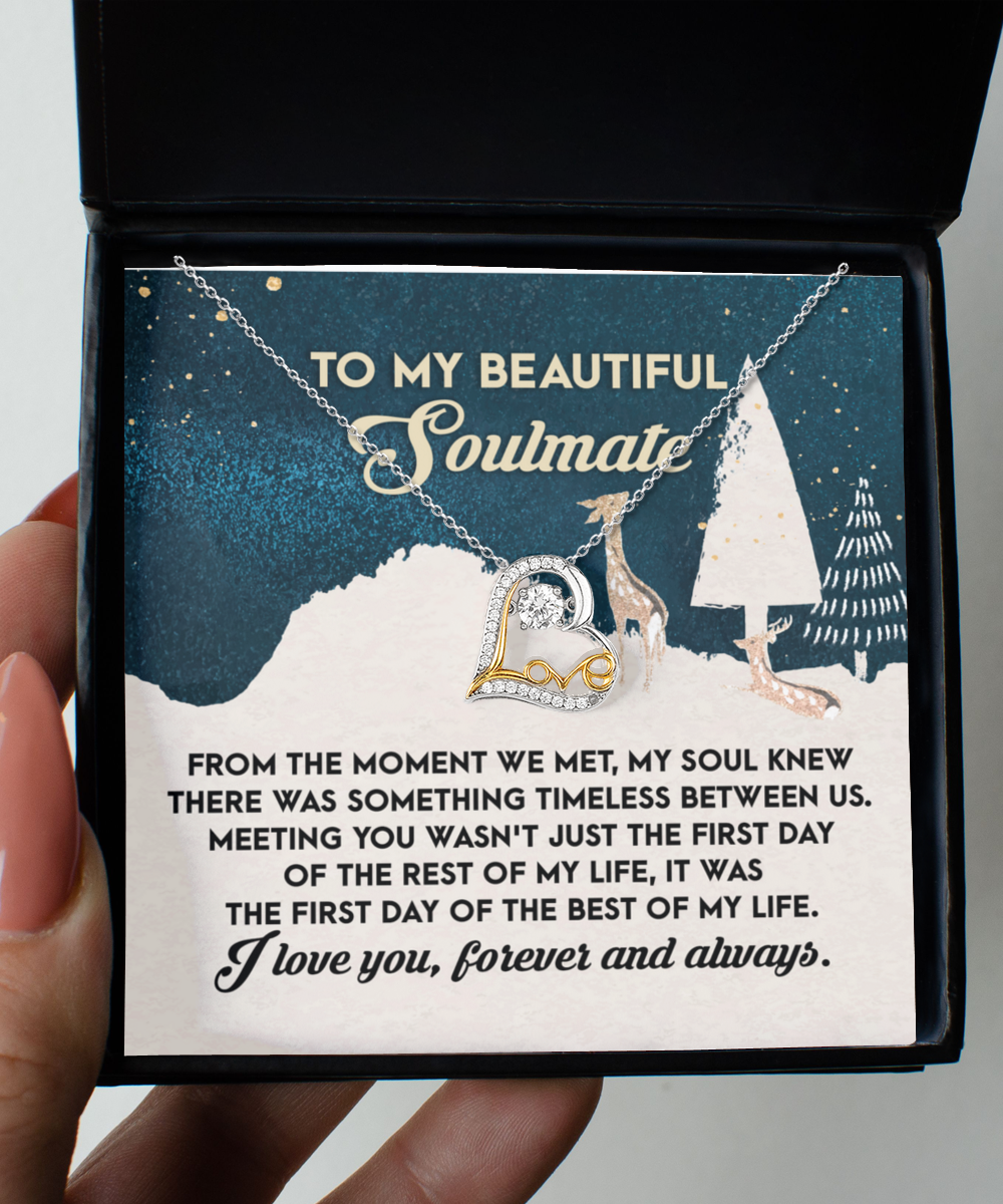 Gift for Soulmate - Between Us - Love Dancing Heart Pendant Necklace - Mallard Moon Gift Shop