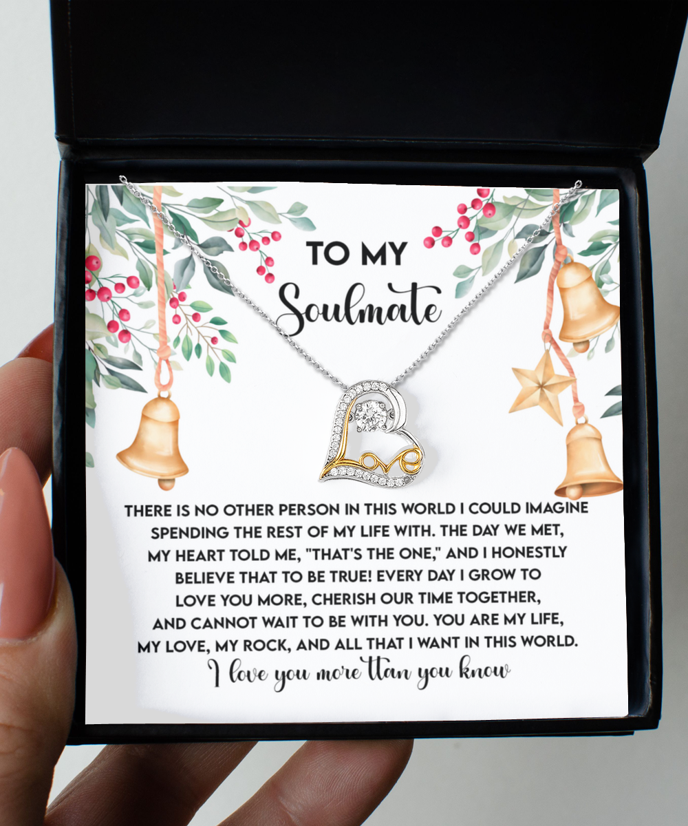 Gift for Soulmate - Be With You - Love Dancing Heart Pendant Necklace - Mallard Moon Gift Shop