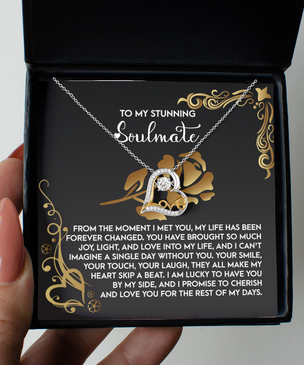 To My Stunning Soulmate - Love Dancing Heart Necklace – A Romantic Gift to Celebrate Joy, Love, and Forever Devotion - Mallard Moon Gift Shop