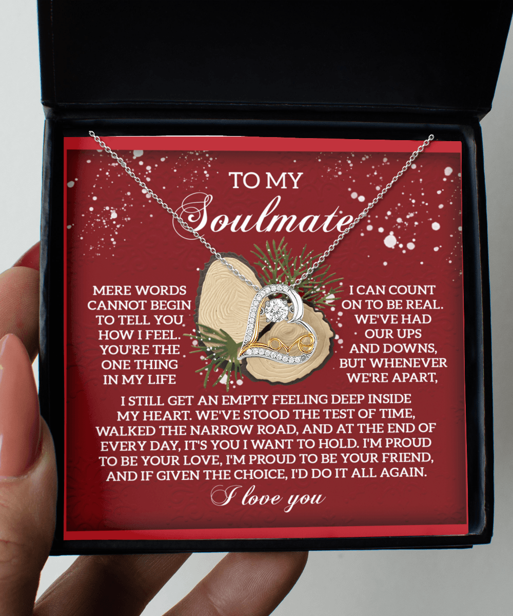 To My Soulmate We've Stood the Test of Time Christmas Anniversary Heart Pendant Necklace for Wife Girlfriend Jewelry - Mallard Moon Gift Shop